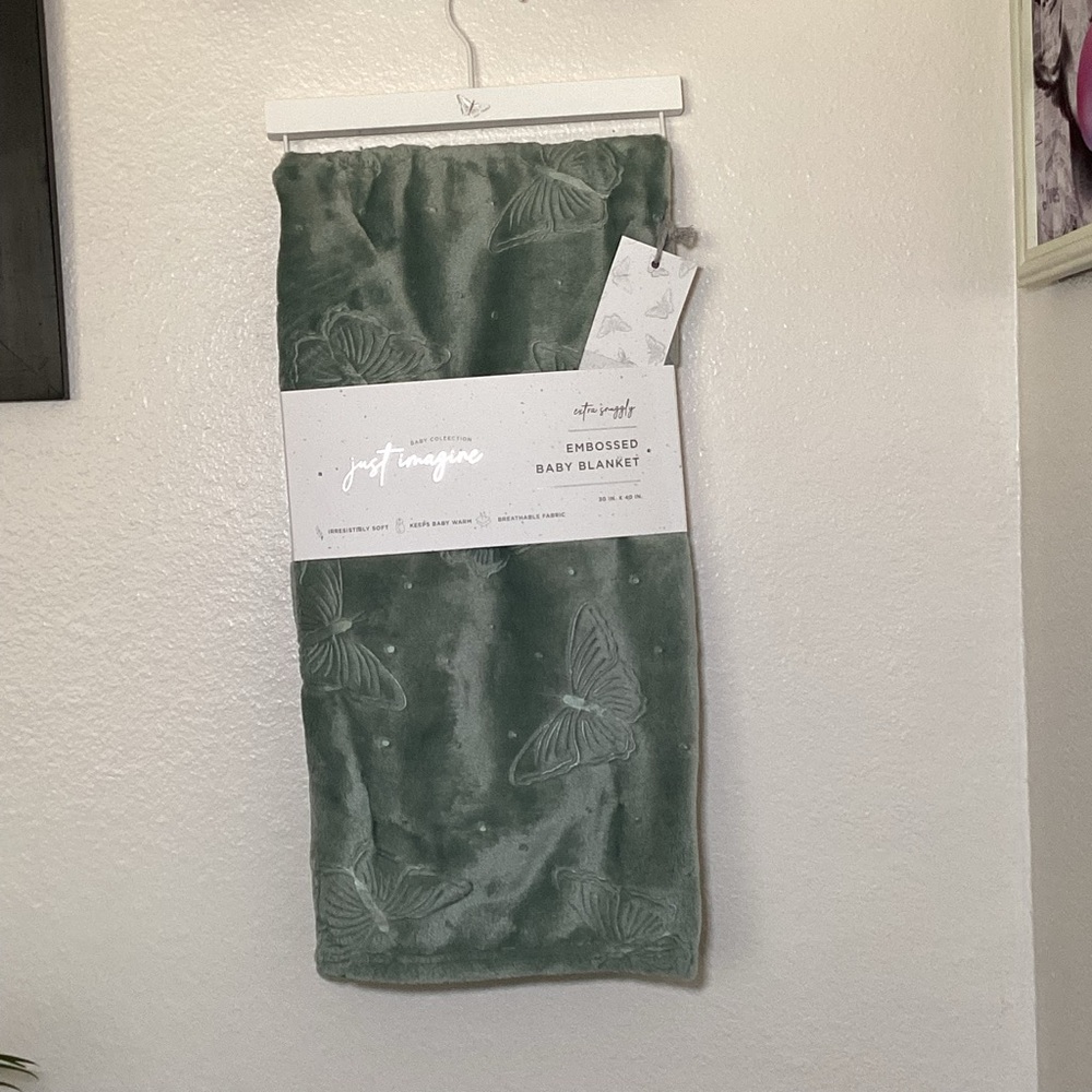 S.L. Home Fashion Teal Embossed Baby Blanket